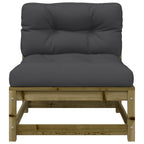 vidaXL Gartensofa ohne Armlehnen mit Kissen Kiefernholz Imprägniert