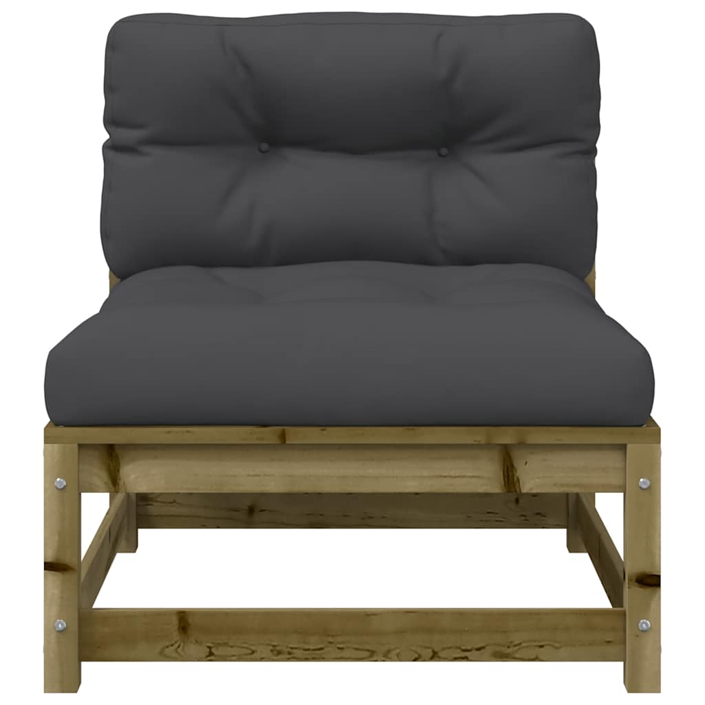 vidaXL Gartensofa ohne Armlehnen mit Kissen Kiefernholz Imprägniert
