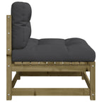 vidaXL Gartensofa ohne Armlehnen mit Kissen Kiefernholz Imprägniert