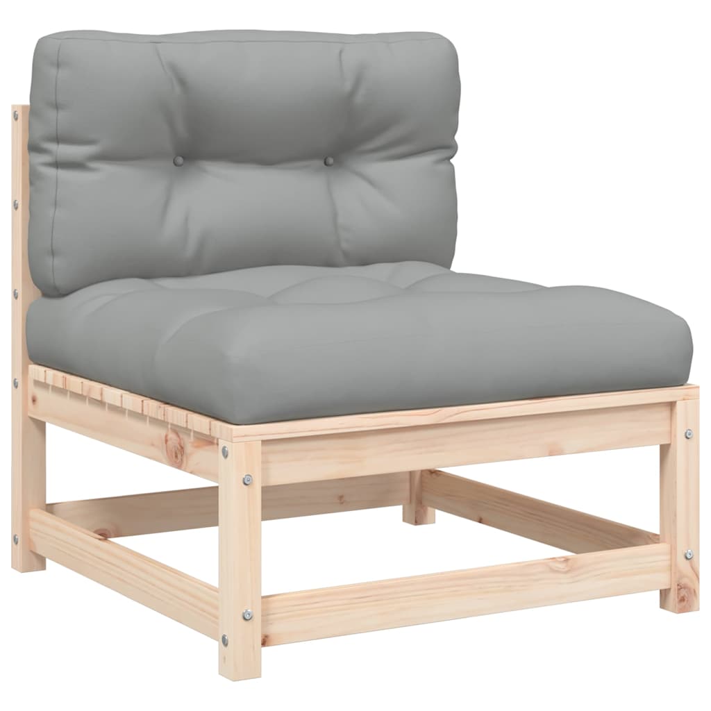 vidaXL Gartensofas ohne Armlehnen mit Kissen 2 Stk. Massivholz Kiefer