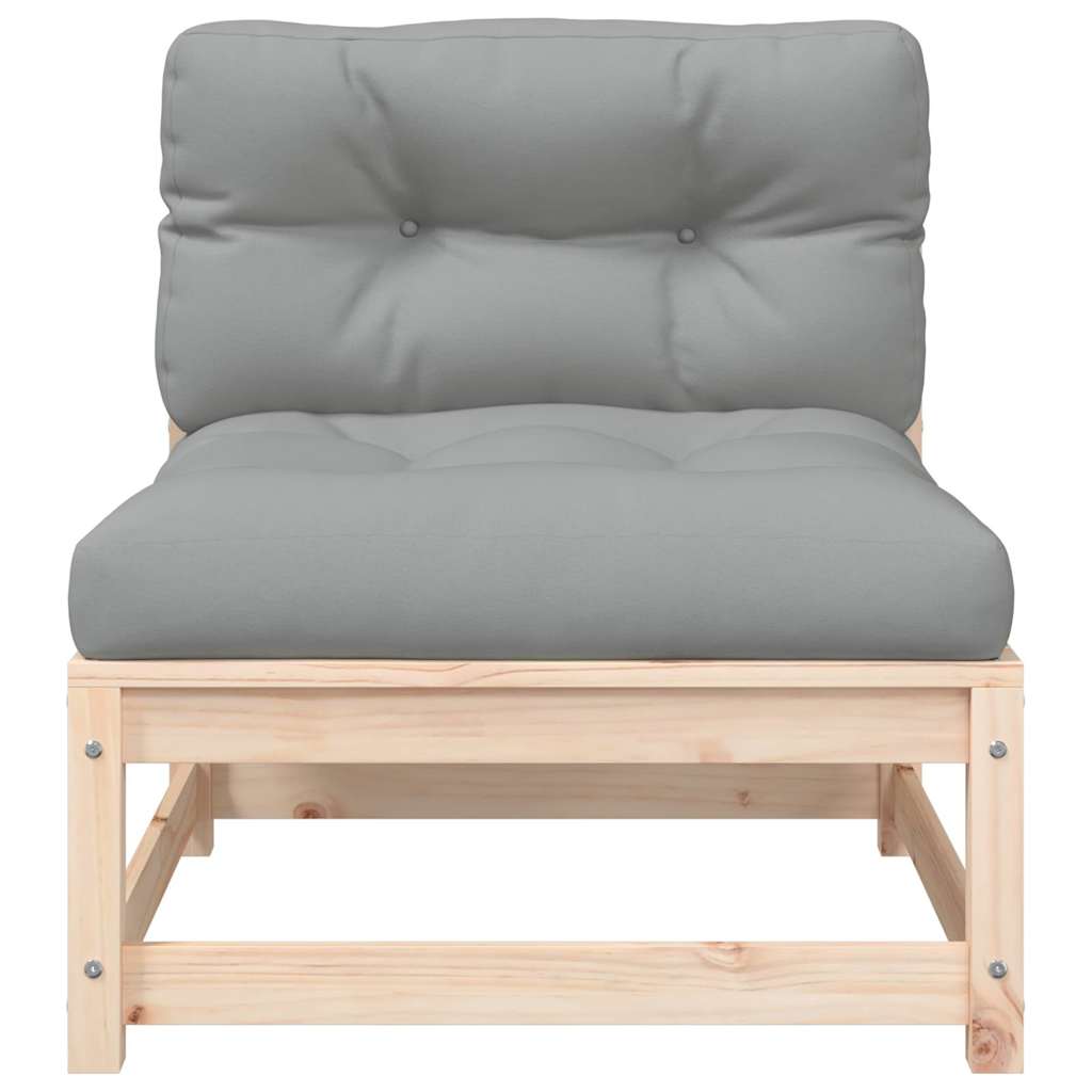 vidaXL Gartensofas ohne Armlehnen mit Kissen 2 Stk. Massivholz Kiefer