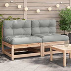 vidaXL Gartensofas ohne Armlehnen mit Kissen 2 Stk. Massivholz Kiefer