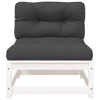 vidaXL Gartensofas ohne Armlehnen mit Kissen 2 Stk. Weiß Kiefernholz
