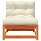 vidaXL Gartensofas ohne Armlehnen mit Kissen 2 Stk. Wachsbraun Holz