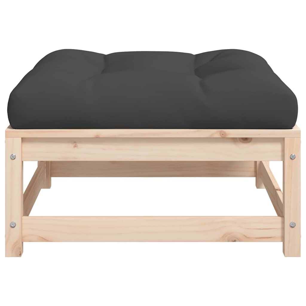vidaXL Gartenhocker mit Kissen Massivholz Kiefer