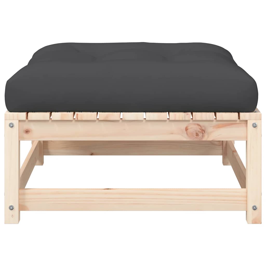vidaXL Gartenhocker mit Kissen Massivholz Kiefer