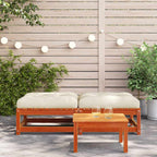 vidaXL Gartenhocker mit Kissen 2 Stk. Wachsbraun Massivholz Kiefer