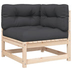 vidaXL Garten-Ecksofa mit Kissen und Hocker