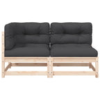 vidaXL Gartensofa mit Kissen 2-Sitzer Massivholz Kiefer
