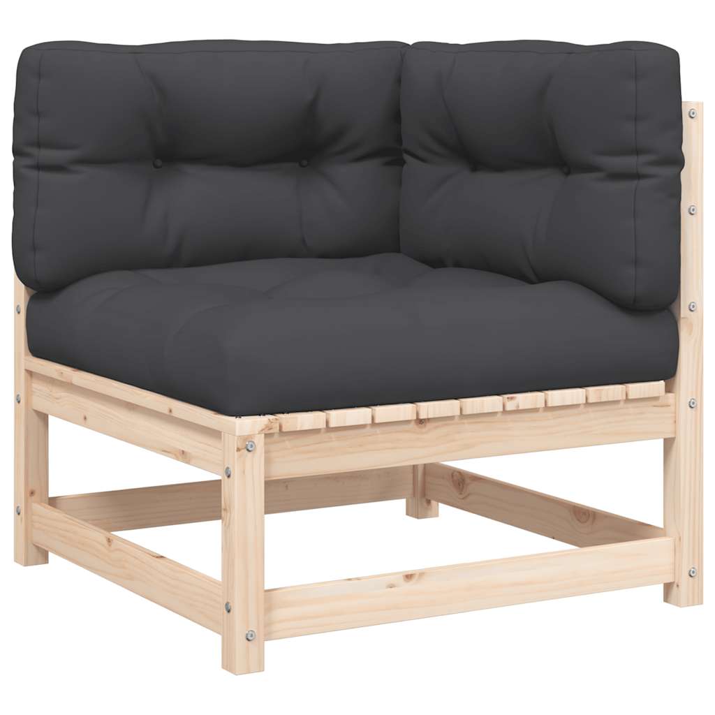 vidaXL Gartensofa mit Kissen 2-Sitzer Massivholz Kiefer