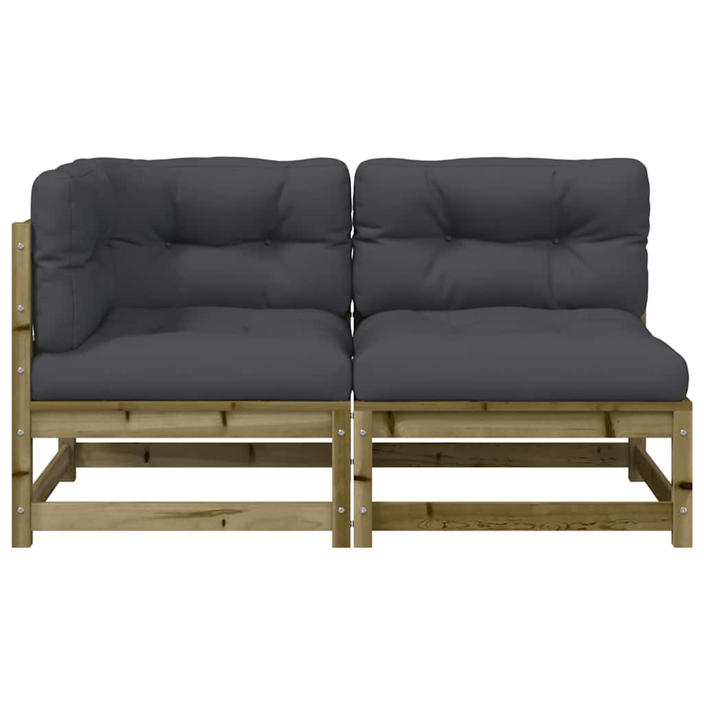 vidaXL Gartensofa mit Kissen 2-Sitzer Kiefernholz Imprägniert