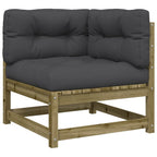 vidaXL Gartensofa mit Kissen 2-Sitzer Kiefernholz Imprägniert