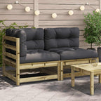 vidaXL Gartensofa mit Kissen 2-Sitzer Kiefernholz Imprägniert