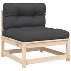 vidaXL Gartensofa ohne Armlehnen mit Kissen und Hocker