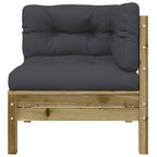 vidaXL Garten-Ecksofa mit Kissen 2 Stk. Kiefernholz Imprägniert