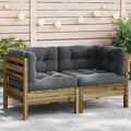 vidaXL Garten-Ecksofa mit Kissen 2 Stk. Kiefernholz Imprägniert