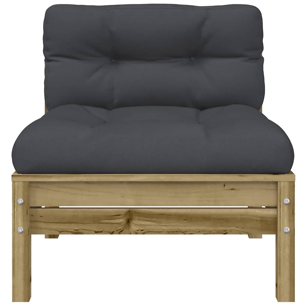 vidaXL Gartensofa ohne Armlehnen mit Kissen Kiefernholz