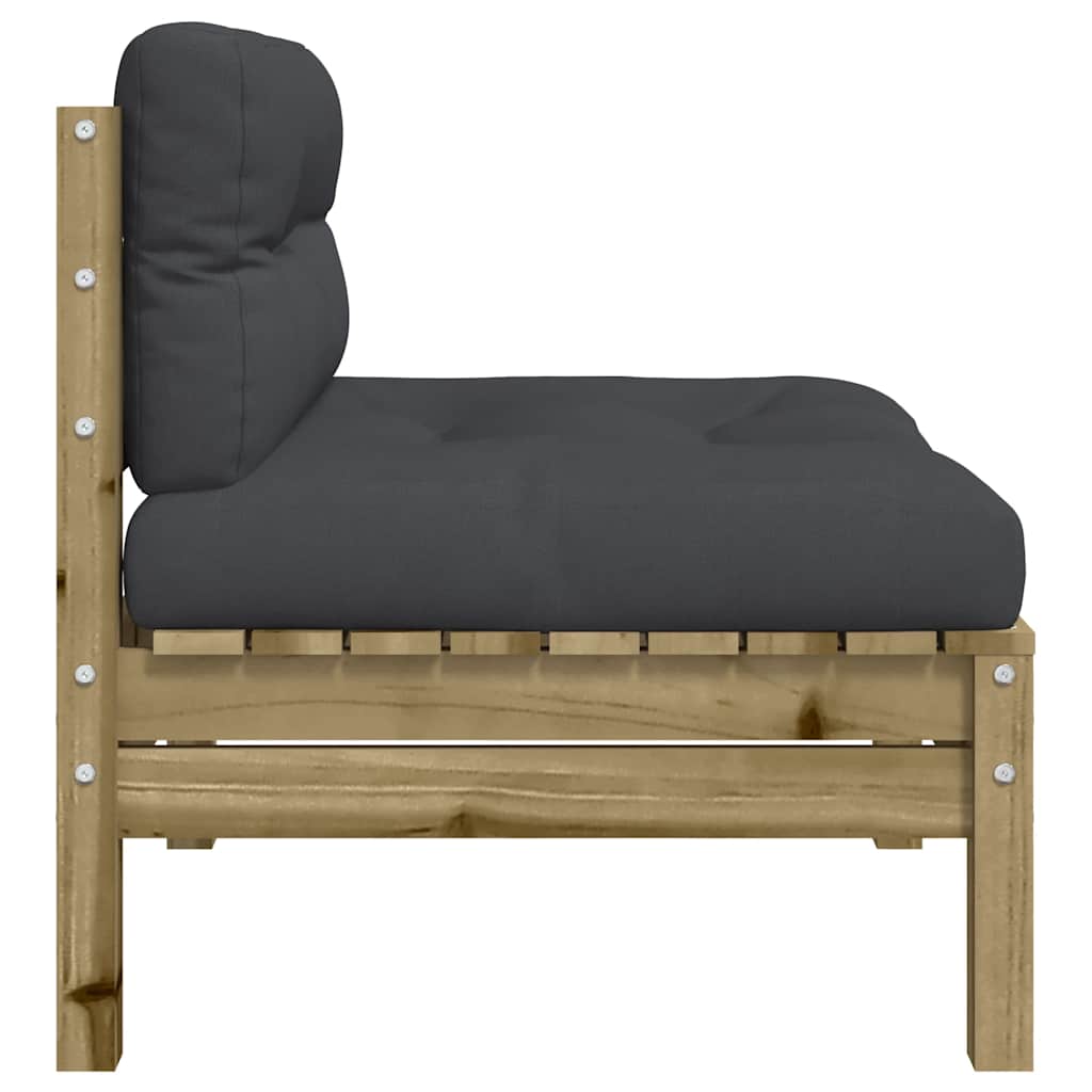 vidaXL Gartensofa ohne Armlehnen mit Kissen Kiefernholz
