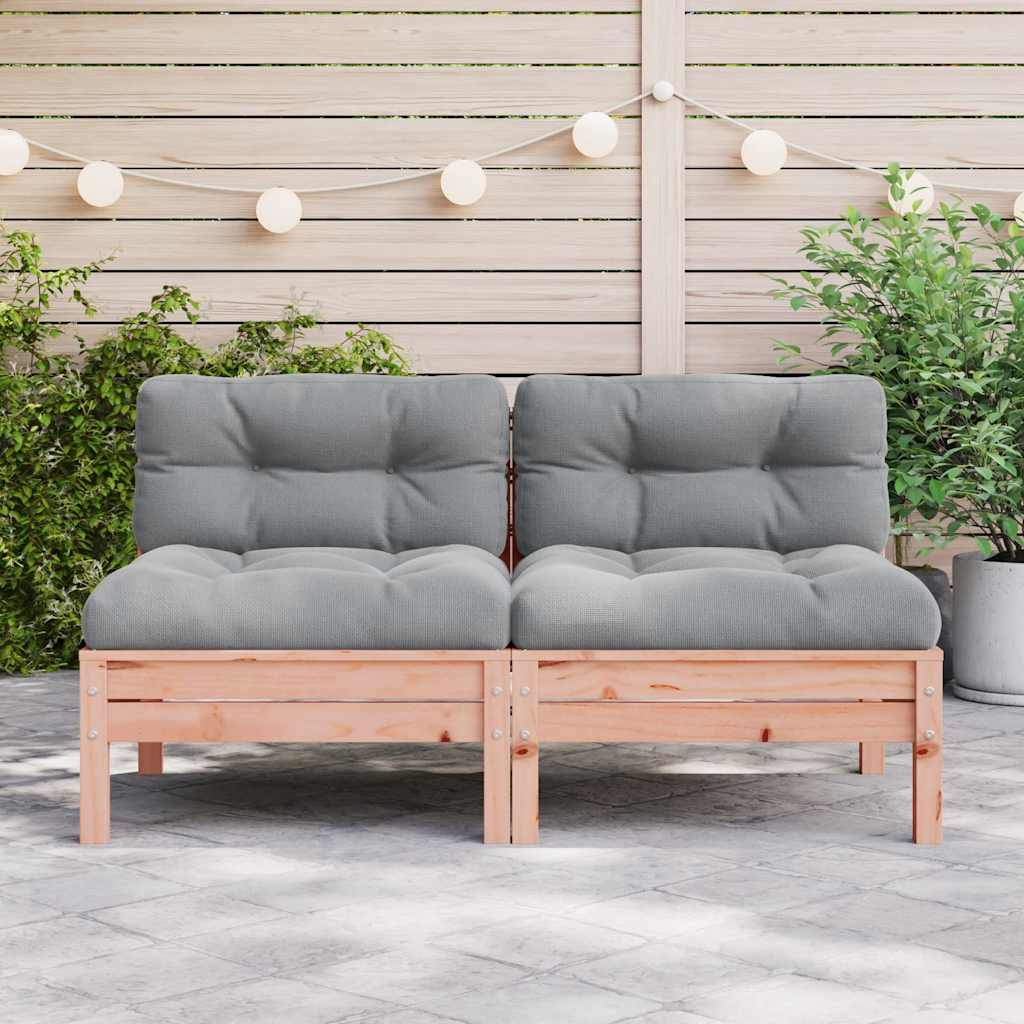 vidaXL Gartensofa ohne Armlehnen mit Kissen 2Stk. Massivholz Douglasie