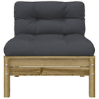 vidaXL Gartensofa ohne Armlehnen mit Kissen 2 Stk. Kiefernholz