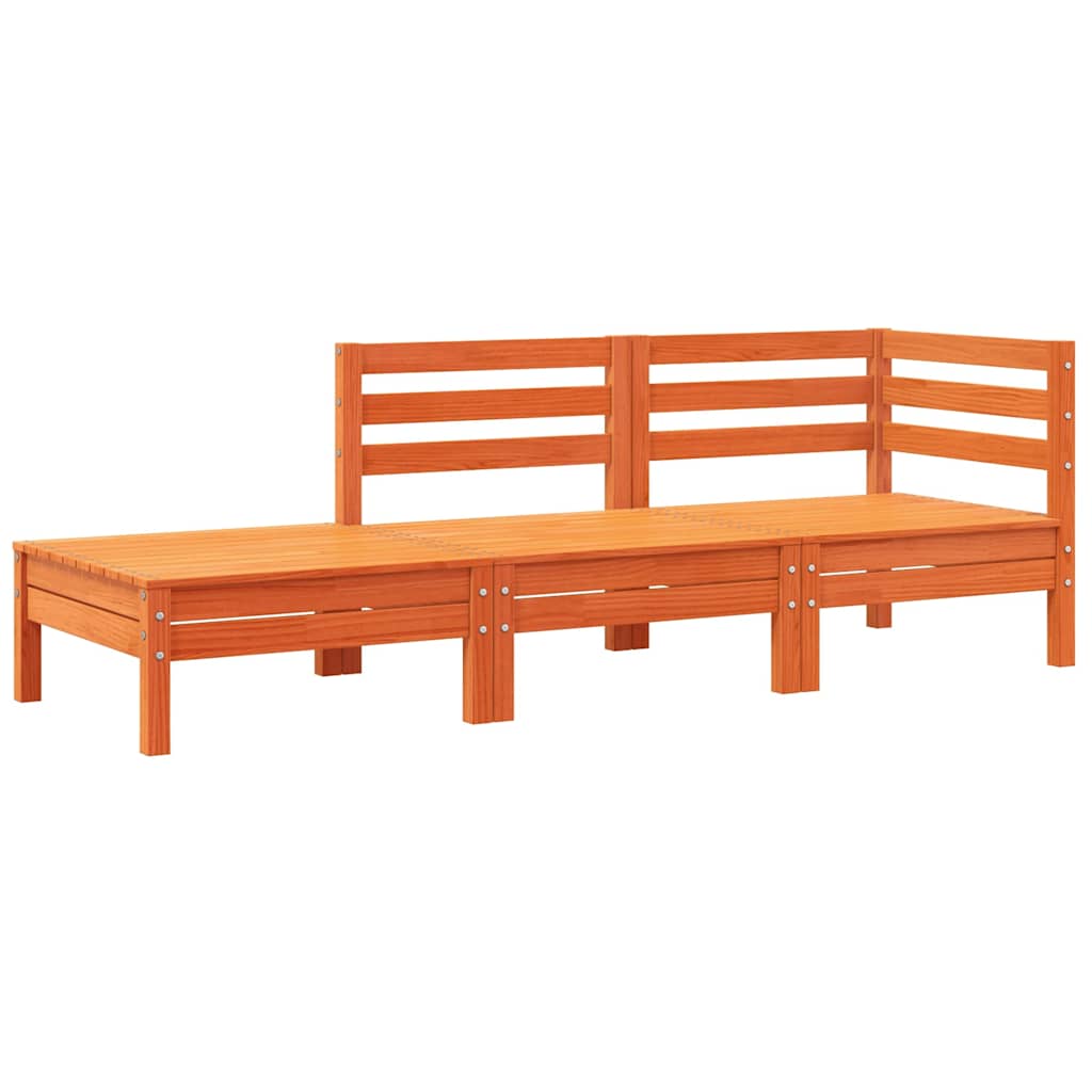 vidaXL Gartensofa mit Kissen und Hocker 3-Sitzer