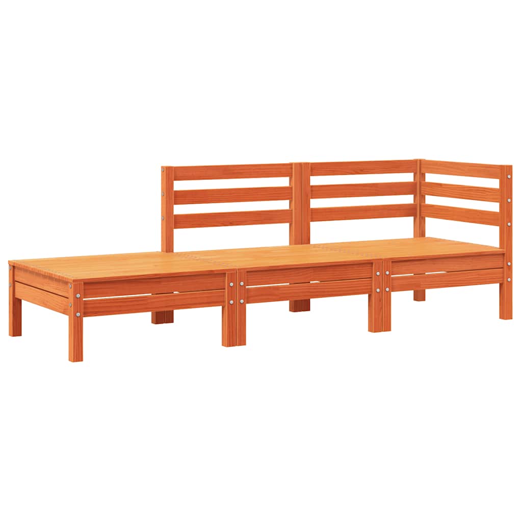 vidaXL Gartensofa mit Kissen und Fußhocker Massivholz Kiefer