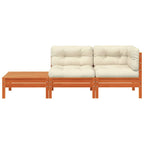 vidaXL Gartensofa mit Kissen und Fußhocker Massivholz Kiefer