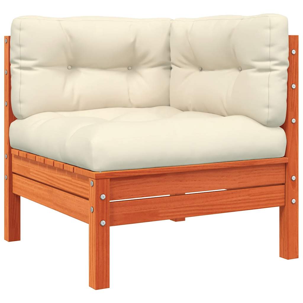 vidaXL Gartensofa mit Kissen und Fußhocker Massivholz Kiefer