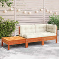 vidaXL Gartensofa mit Kissen und Fußhocker Massivholz Kiefer