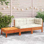 vidaXL Gartensofa mit Kissen und Fußhocker Massivholz Kiefer