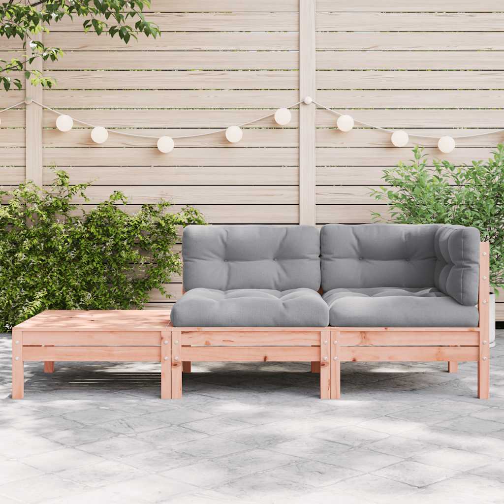 vidaXL Gartensofa mit Kissen und Fußhocker Massivholz Douglasie