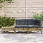 vidaXL Gartensofa mit Kissen und Fußhocker Kiefernholz Imprägniert