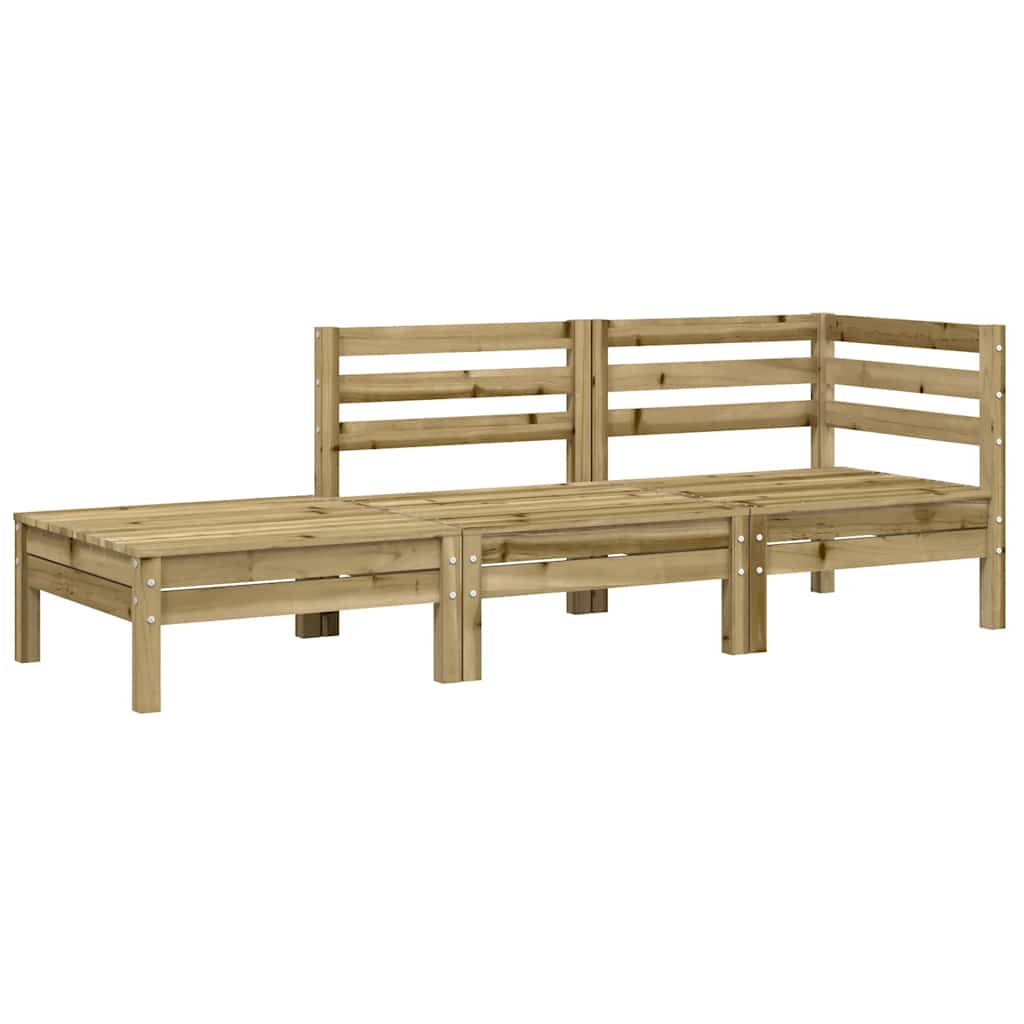 vidaXL Gartensofa mit Kissen und Fußhocker Kiefernholz Imprägniert