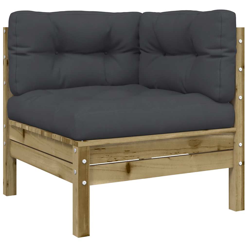 vidaXL Gartensofa mit Kissen und Fußhocker Kiefernholz Imprägniert