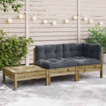 vidaXL Gartensofa mit Kissen und Fußhocker Kiefernholz Imprägniert
