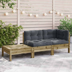 vidaXL Gartensofa mit Kissen und Fußhocker Kiefernholz Imprägniert
