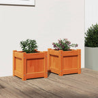 vidaXL Pflanzkübel 2 Stk. Wachsbraun Massivholz Kiefer