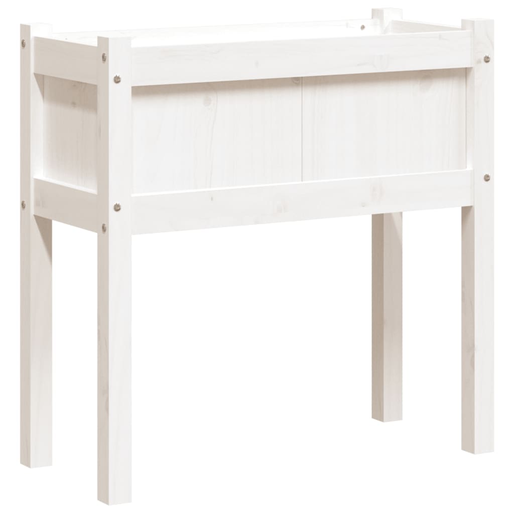 vidaXL Pflanzkübel mit Beinen Weiß 70x31x70 cm Massivholz Kiefer