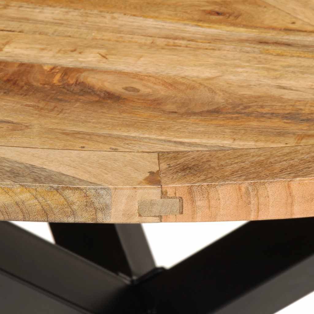 vidaXL Esstisch Ø110x75 cm Raues Massives Mangoholz