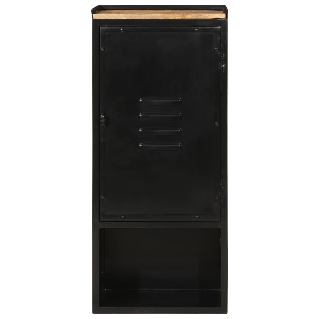 vidaXL Badschrank 40x27x90 cm Eisen und Massivholz Mango