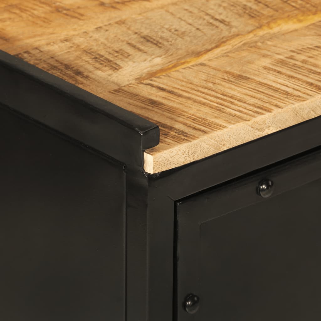 vidaXL Badschrank 40x27x90 cm Eisen und Massivholz Mango