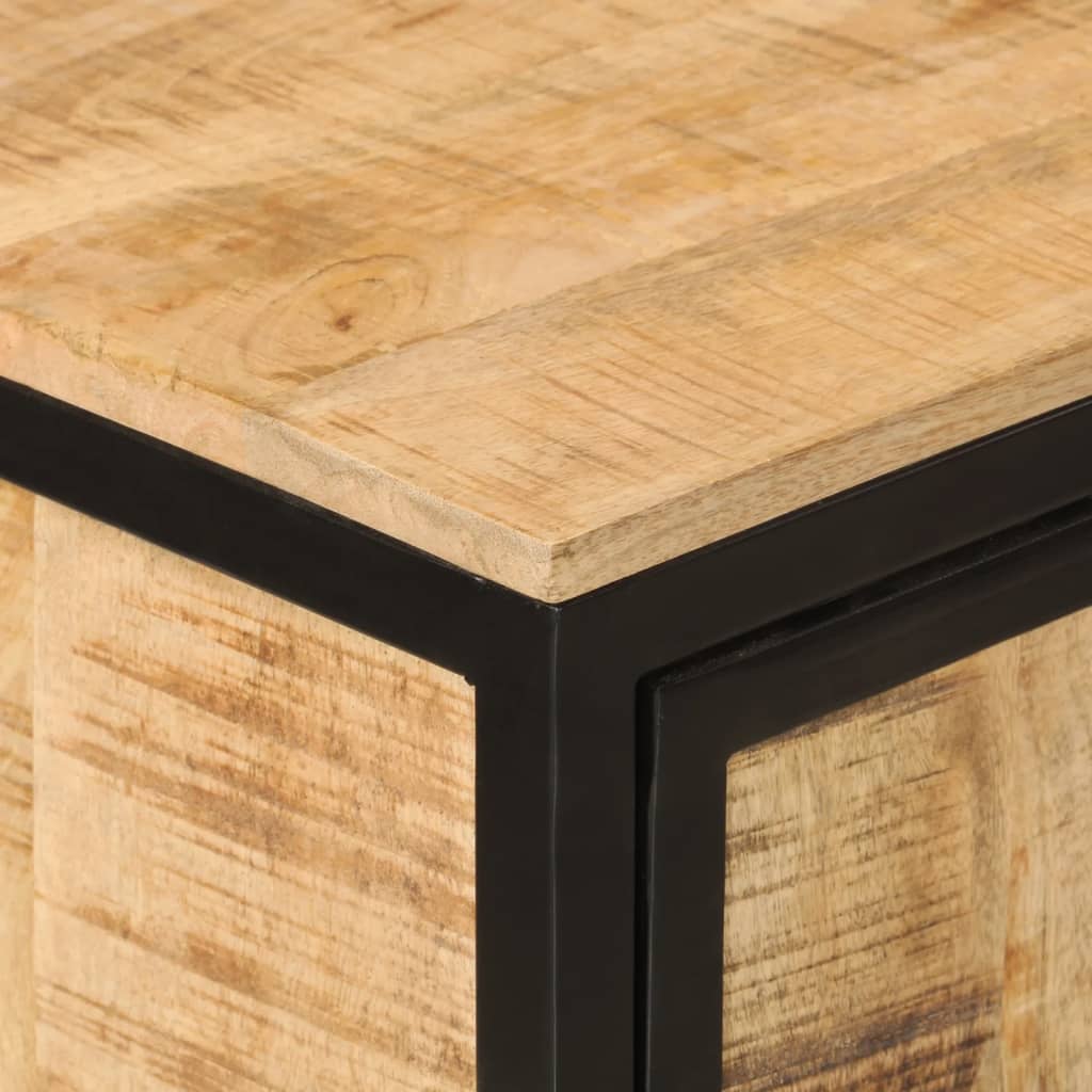vidaXL Badschrank 40x27x90 cm Massivholz Mango und Eisen