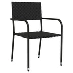vidaXL 5-tlg. Garten-Essgruppe Schwarz Poly Rattan und Stahl