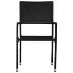 vidaXL 5-tlg. Garten-Essgruppe Schwarz Poly Rattan und Stahl