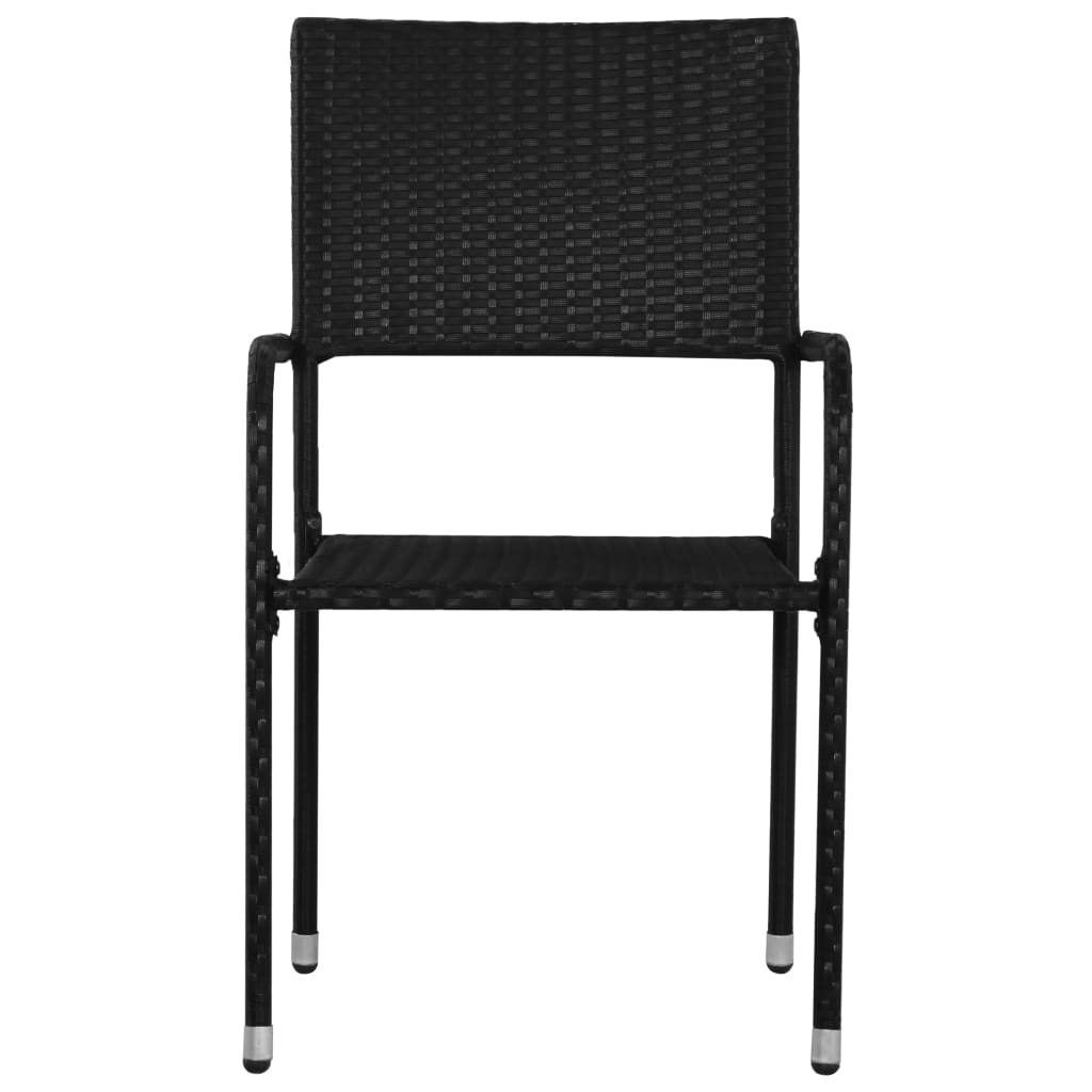 vidaXL 5-tlg. Garten-Essgruppe Schwarz Poly Rattan und Stahl