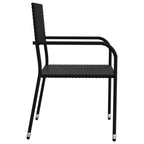 vidaXL 5-tlg. Garten-Essgruppe Schwarz Poly Rattan und Stahl