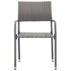 vidaXL 5-tlg. Garten-Essgruppe Grau und Schwarz Poly Rattan und Stahl