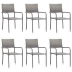 vidaXL 7-tlg. Garten-Essgruppe Grau und Schwarz Poly Rattan und Stahl