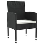 vidaXL 7-tlg. Garten-Essgruppe Schwarz Poly Rattan und Stahl