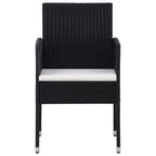 vidaXL 7-tlg. Garten-Essgruppe Schwarz Poly Rattan und Stahl